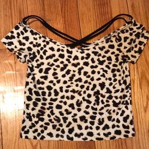 Express One Eleven Leopard Print Top